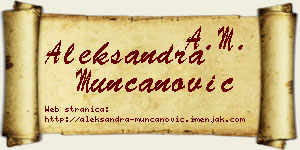 Aleksandra Munćanović vizit kartica